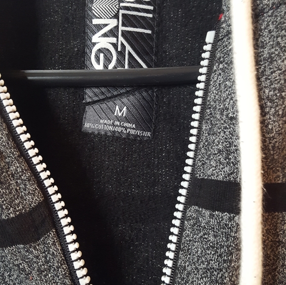 Billabong Hoodie Men's Medium Gray Black Full Zip - Picture 3 of 4